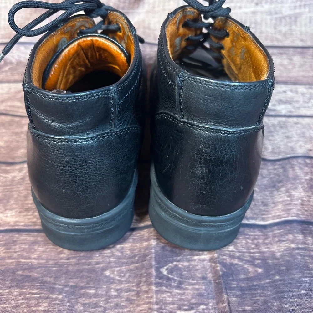 Footprints Birkenstock Black Leather Lace Up Chukka Boots Mens EU 40 Portugal